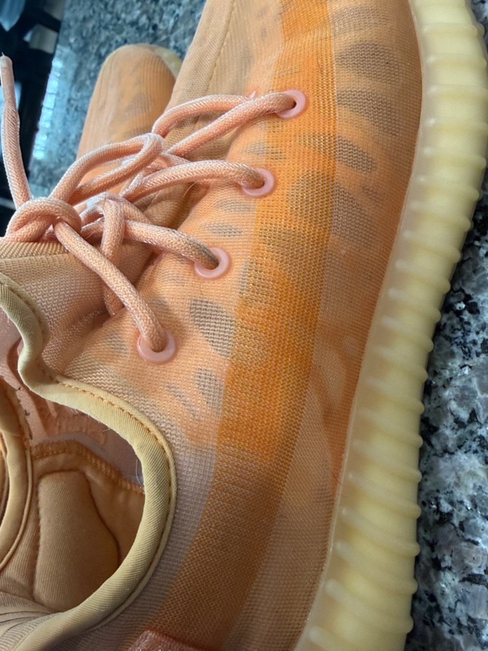 adidas Yeezy Boost 350 V2 Lace Up Sneakers Orange Men’s - Picture 7 of 11